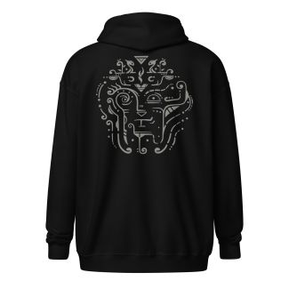 Totem Zip Art Hoodie – Gray