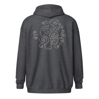 Wind Whisperer Zip Art Hoodie – Gray