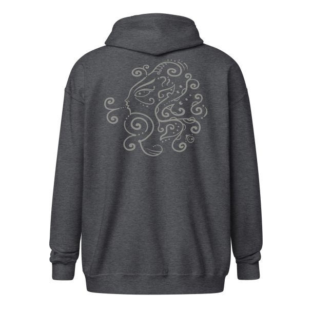 Wind Whisperer Zip Art Hoodie – Gray