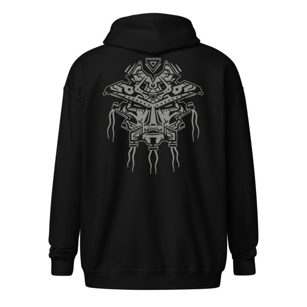 Predator Zip Art Hoodie – Gray